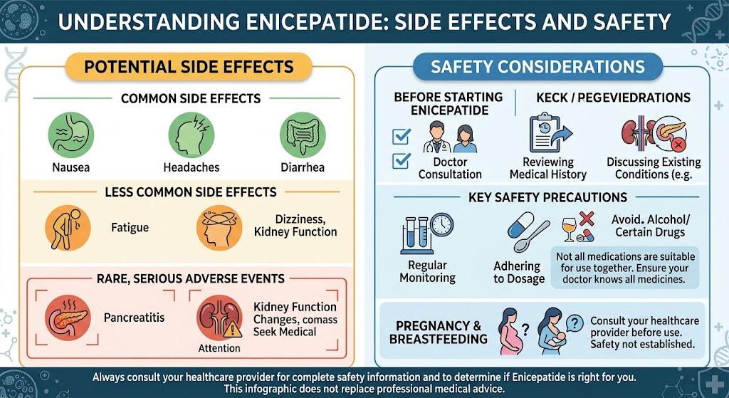 Neutral clinical safety illustration showing patient monitoring, digestive system and medical assessment. Don't visually imply the drug is unsafe.