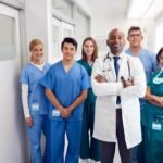Healthcare professionals representing careers in the American healthcare sector.