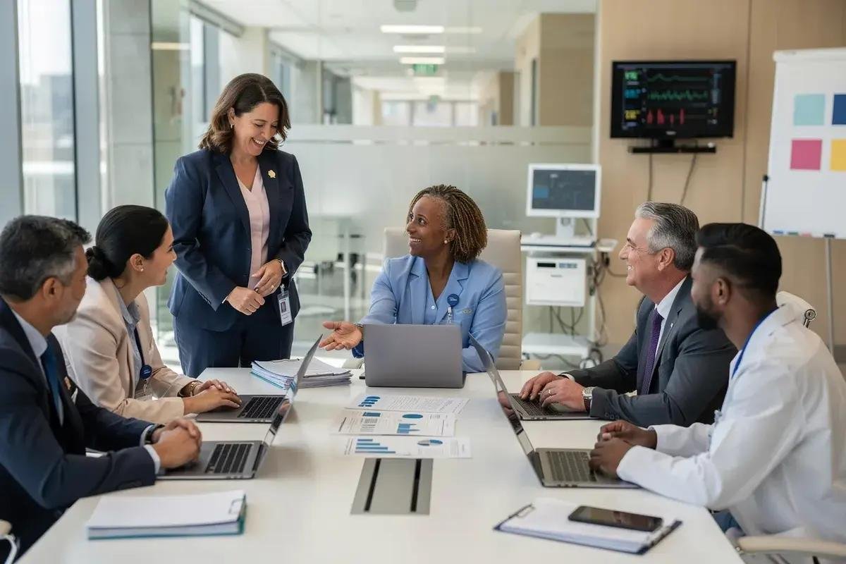 A team of medical professional in a meeting
